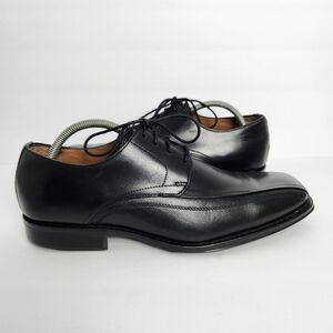 Johnston Murphy Mens Size 10.5 Wide Black Calfskin Harding Panel Lace Up Oxford